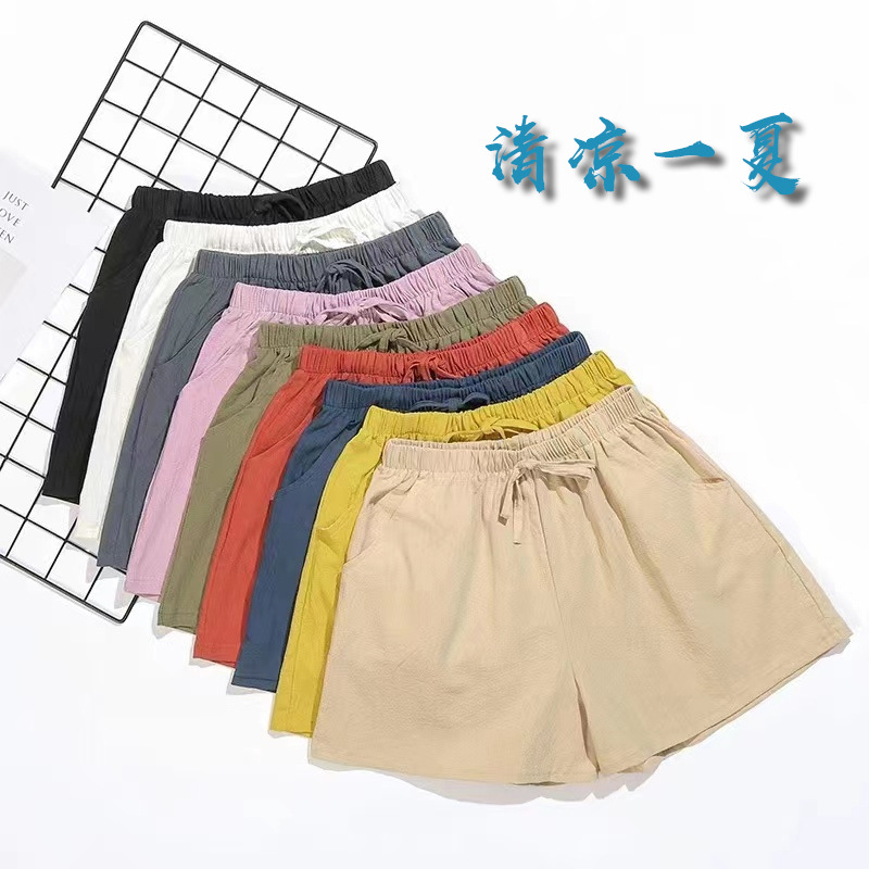 夏季外穿爆款新款休闲仿棉麻短裤潮流短款五分裤宿舍小清新抖音