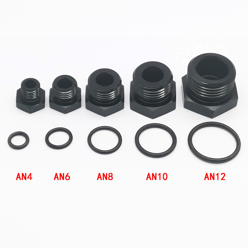 Conector de Combustible AN4 AN6 AN8 AN10 AN12 para Automóviles, Tapón Hexagonal de Aluminio ORB para Tanque de Combustible, Motor