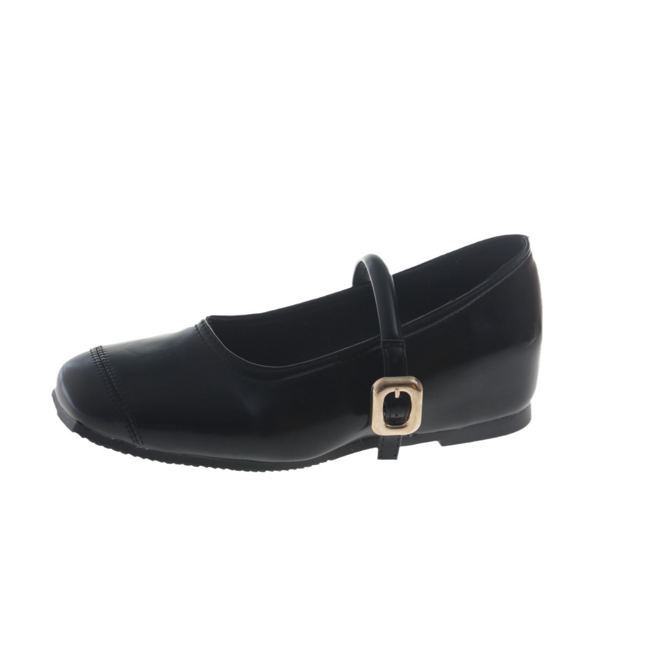 Pequeño aumento de altura de 5cm zapatos de cuero de mujer hebilla de cabeza cuadrada boca superficial retrógrado zapatos de cuero Mary Jane primavera