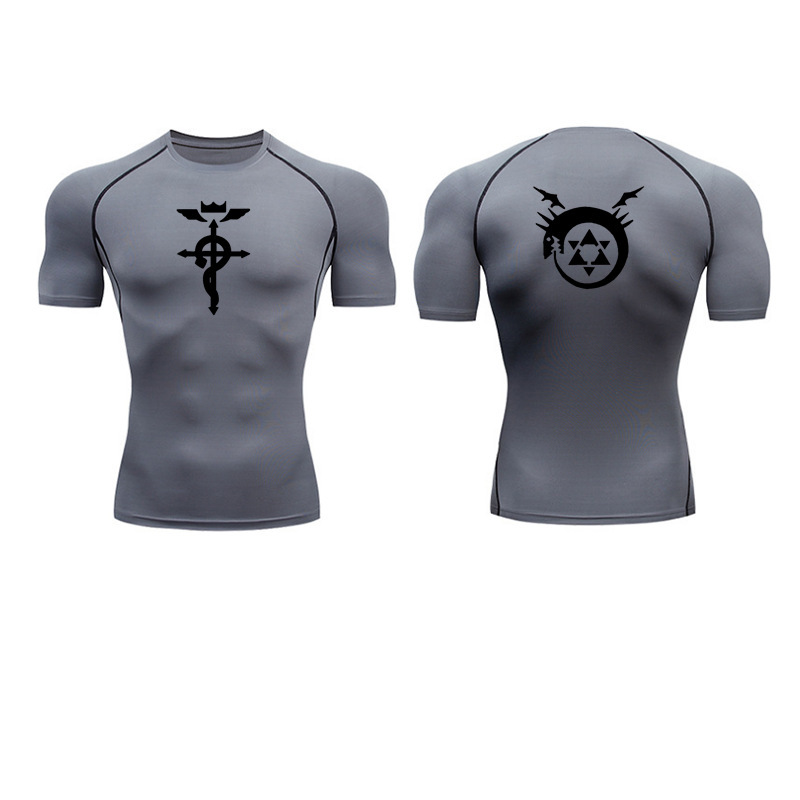 Anime Fullmetal Alchemist Compression Shirt Sports Energy Sports Quick Dry Long Sleeve Running Sports Fitness Fitness