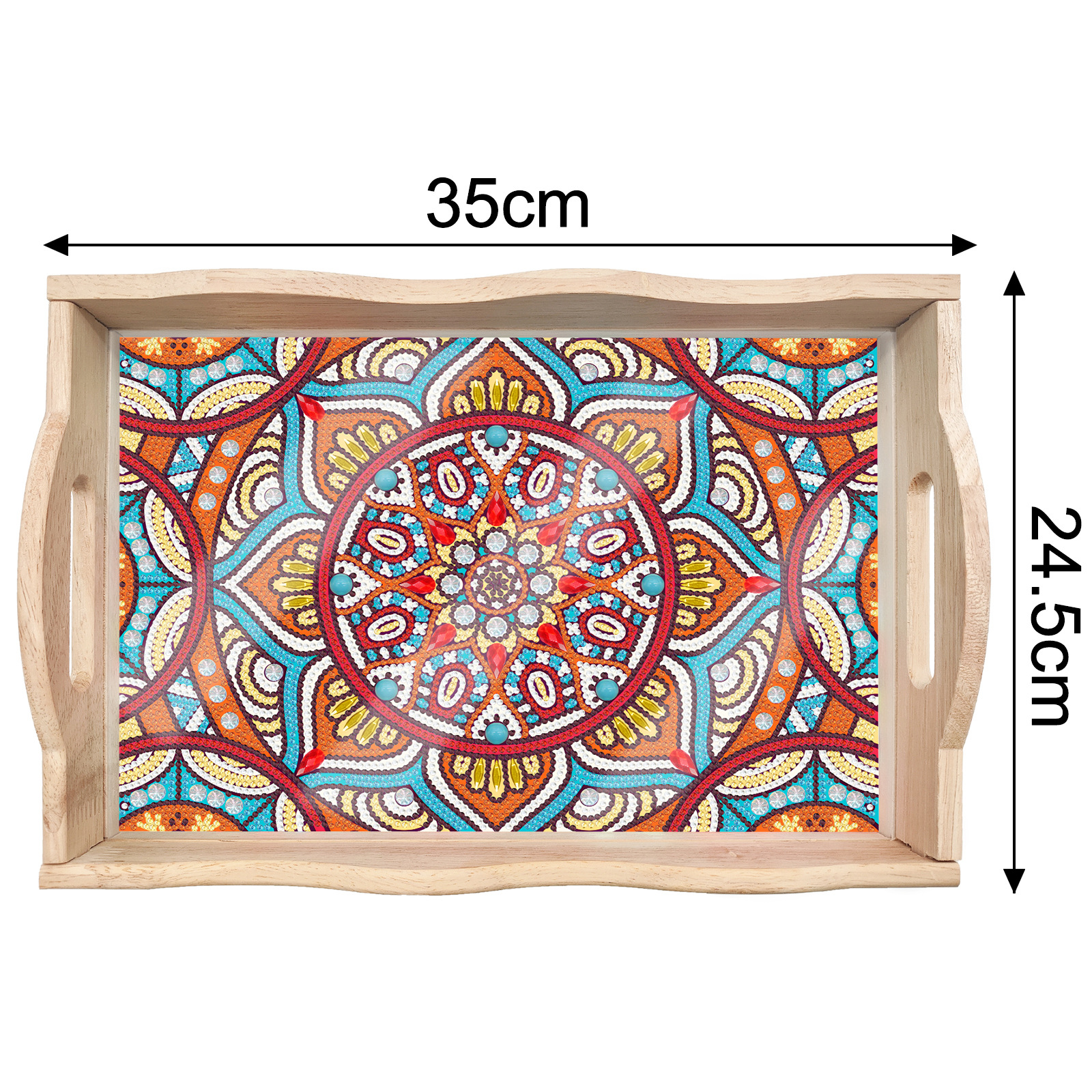 Transfronterizos dedicados a la pintura de diamantes DIY hecha a mano bandeja de madera cuadrada pegatinas de perforación de animales mandala personalizados