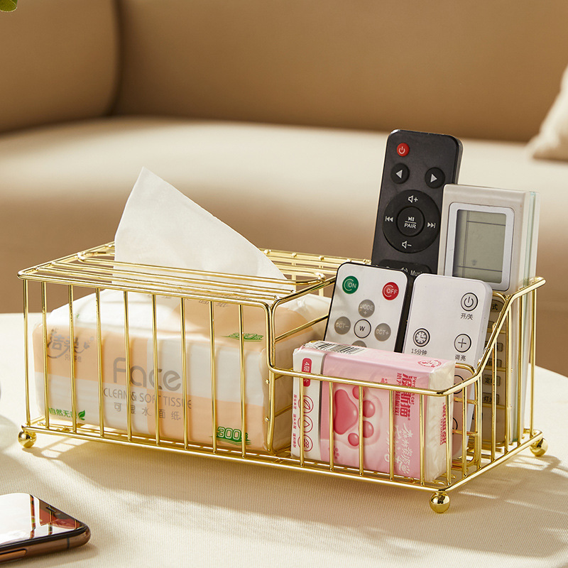 Household Living Room Desktop Tissue Box Multifunctional Remote Control Iron Storage Box Coffee Table Wipe Hand Drawer Box