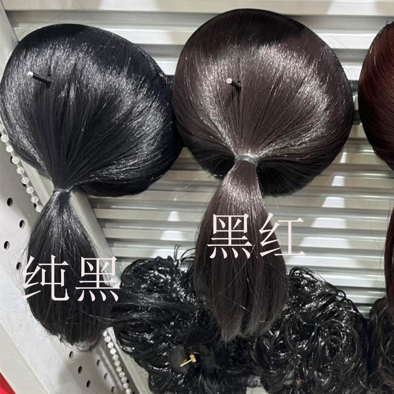 Bolas cabeza Internet celebridad pomelo piel pelo perezoso updo artefacto peluca bolsa extra volumen pelo falso Cola de Caballo mullido anillo de pelo