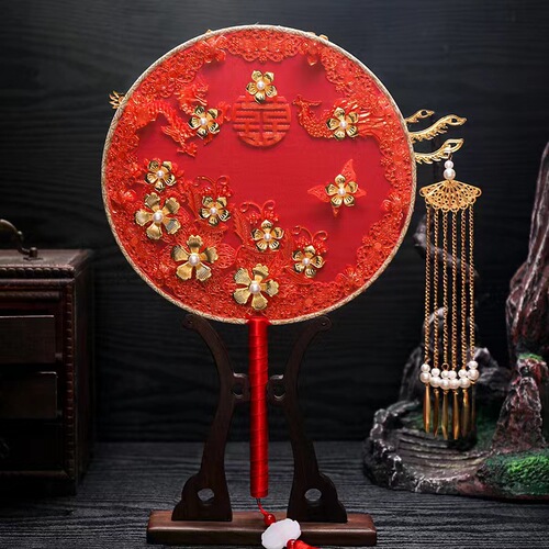 Fan for a traditional-style bride, wedding fan set, DIY phoenix fan, wholesale