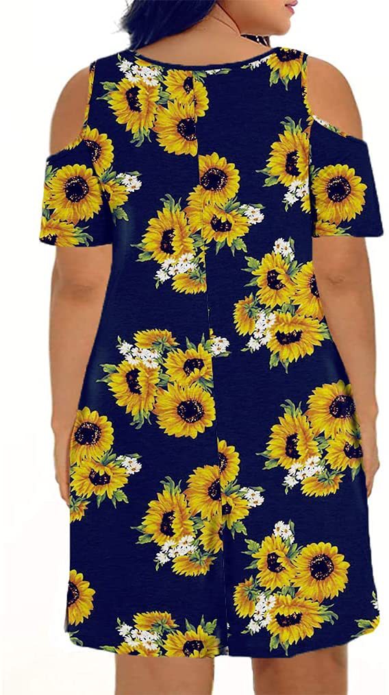 2025 primavera y verano nueva Europa y América transfronteriza Amazon AliExpress ropa de mujer cuello redondo mangas cortas hombros abiertos vestido impreso image 36