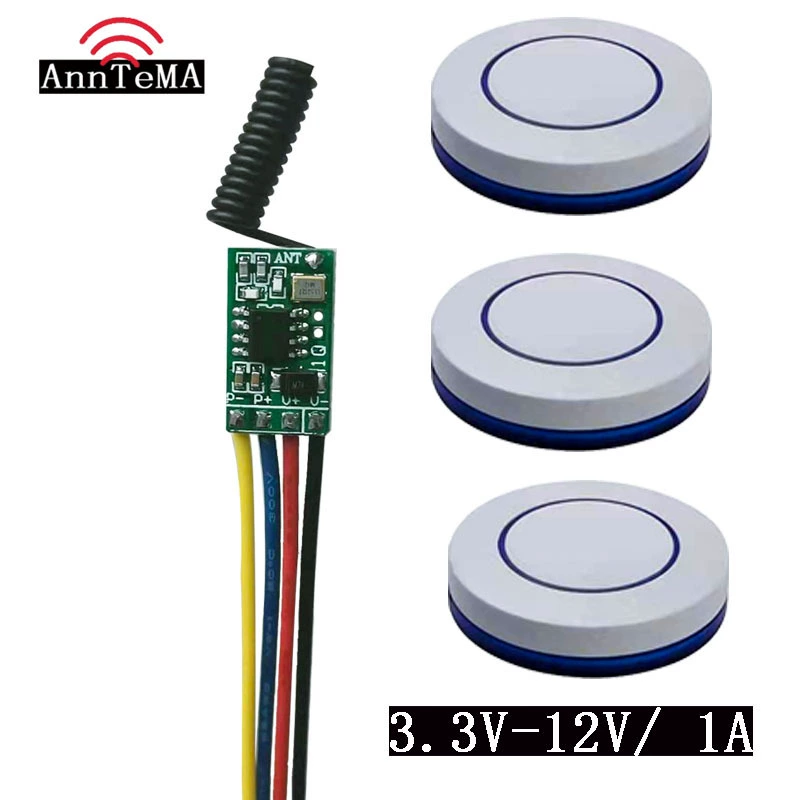 Мини-беспроводной пульт дистанционного управления 3 В-12 В, включение и выключение батареи, небольшой модуль, низкое энергопотребление, пульт дистанционного управления можно прикрепить по желанию