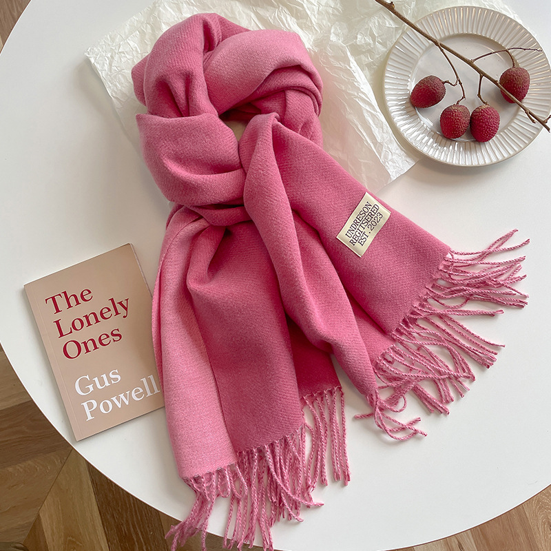 Unisex Basic Simple Style Solid Color Imitation Cashmere Scarf display picture 5