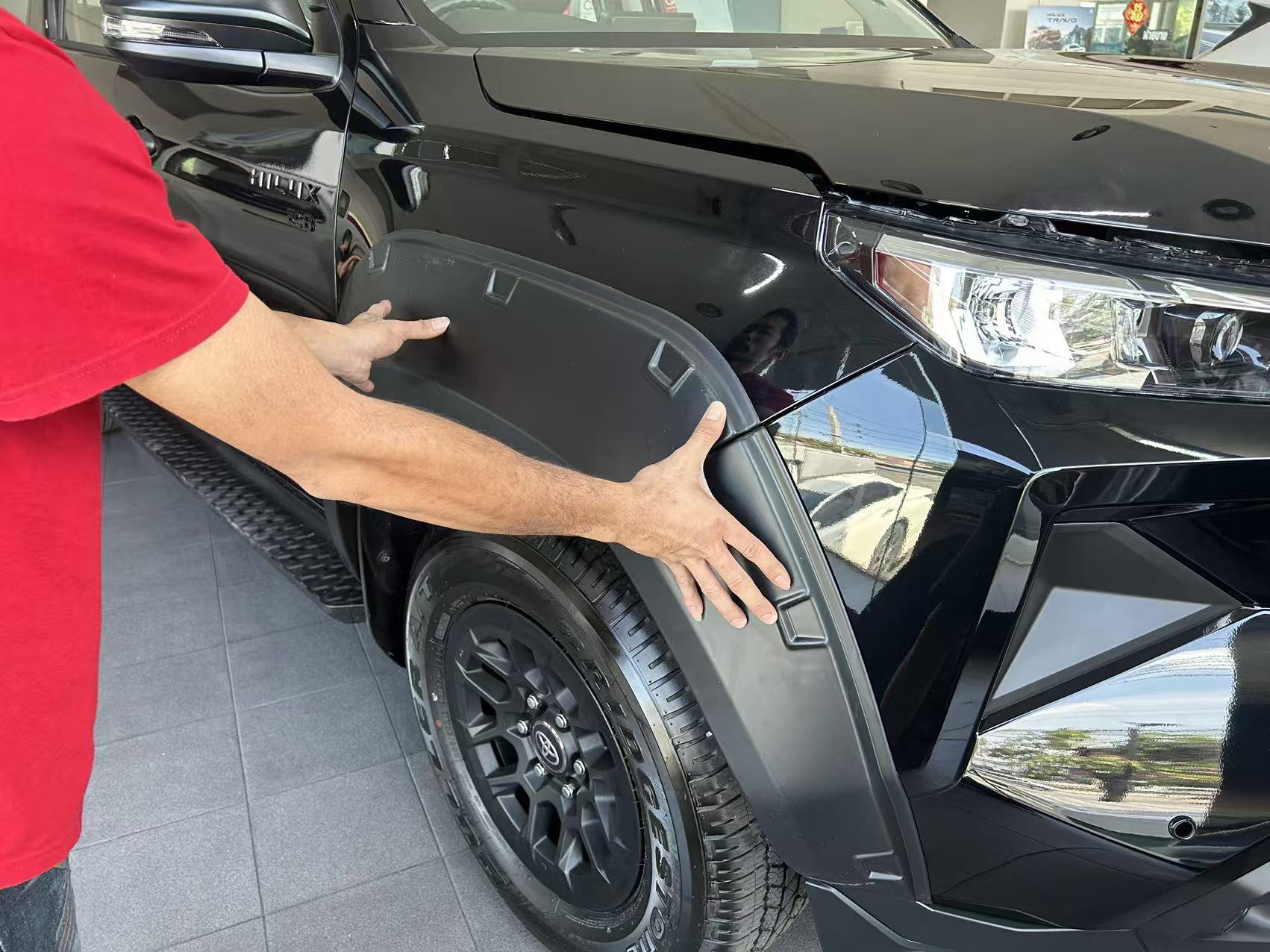 Hilux Travo Wheel Arches New Model Hilux Travo Wheel Arches Enlarged and Widened Decorative Studs Travo Wheel Arches