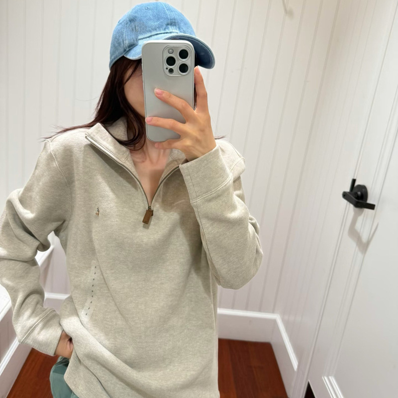 Scanable Qr Code Rl Ralph Lauren Sweatshirt with Pony Logo Embroidery, Half-Zip Sweatshirt with Turn-Down Collar, Unisex Top, American-Style Long Sleeves Scanable Qr Code Rl Ralph Lauren Sweatshirt with Pony Logo Embroidery, Half-Zip Sweatshirt with Turn-Down Collar, Unisex Top, American-Style Long Sleeves