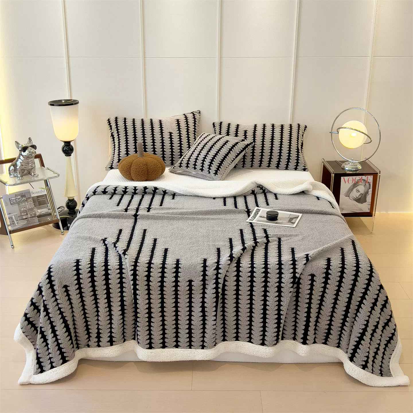 跨境外贸爆款提花云杉绒加厚毛毯多功能保暖毯子单人双人盖毯