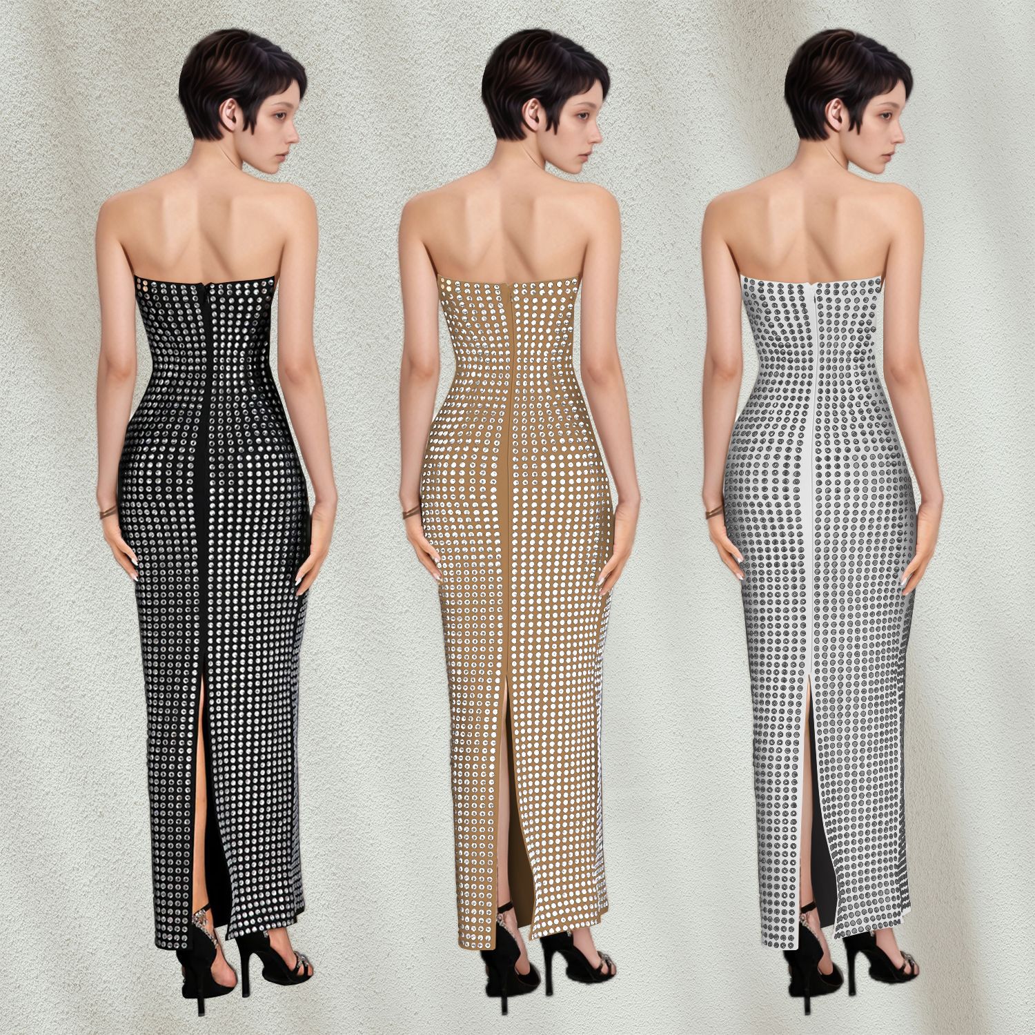 C7162 AliExpress transfronterizo Amazon Europa y América ropa de moda de mujer hombro abierto taladro caliente apertado vestido de cadera