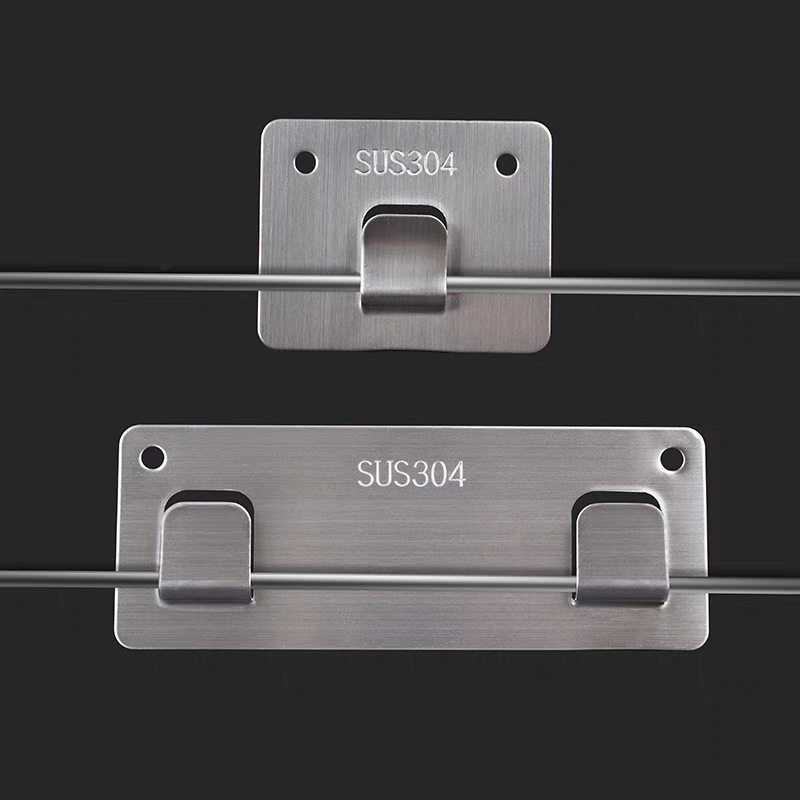 Special Nail-free Patch 304 Stainless Steel Hook Snap Punch-free Ceramic Tile Wall-mounted Adhesive Sheet for Storage Rack