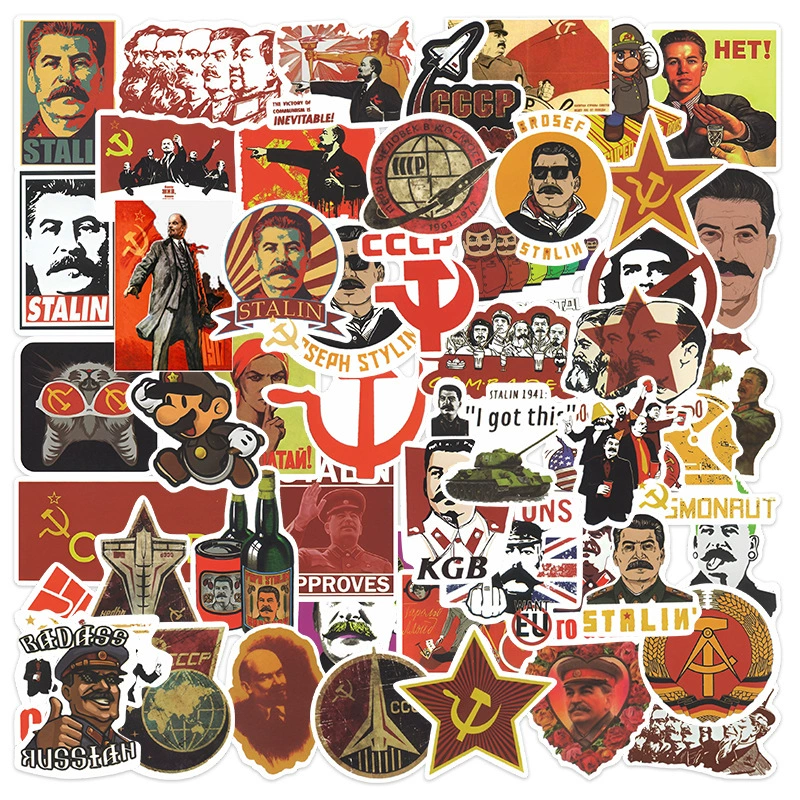 [50 наклеек Stalin Stalin USSR CCCP России временные наклейки для чемодана водонепроницаемые]