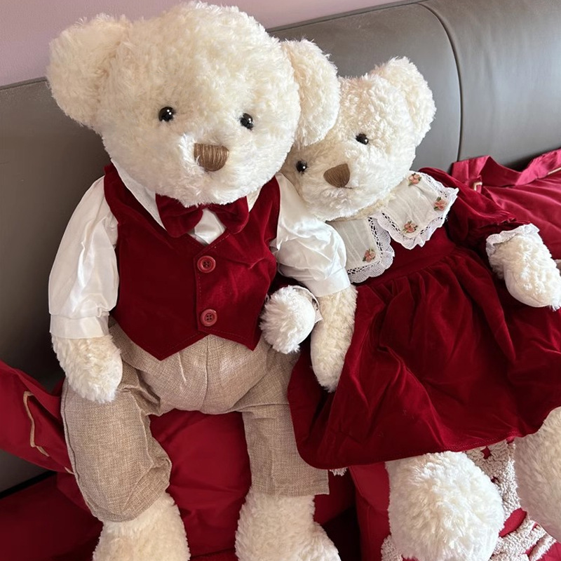 Celebrativo coroa roja gansos casados prensas de compromiso decoración diseño cisne un par de almohadas pareja muñeca muñeca