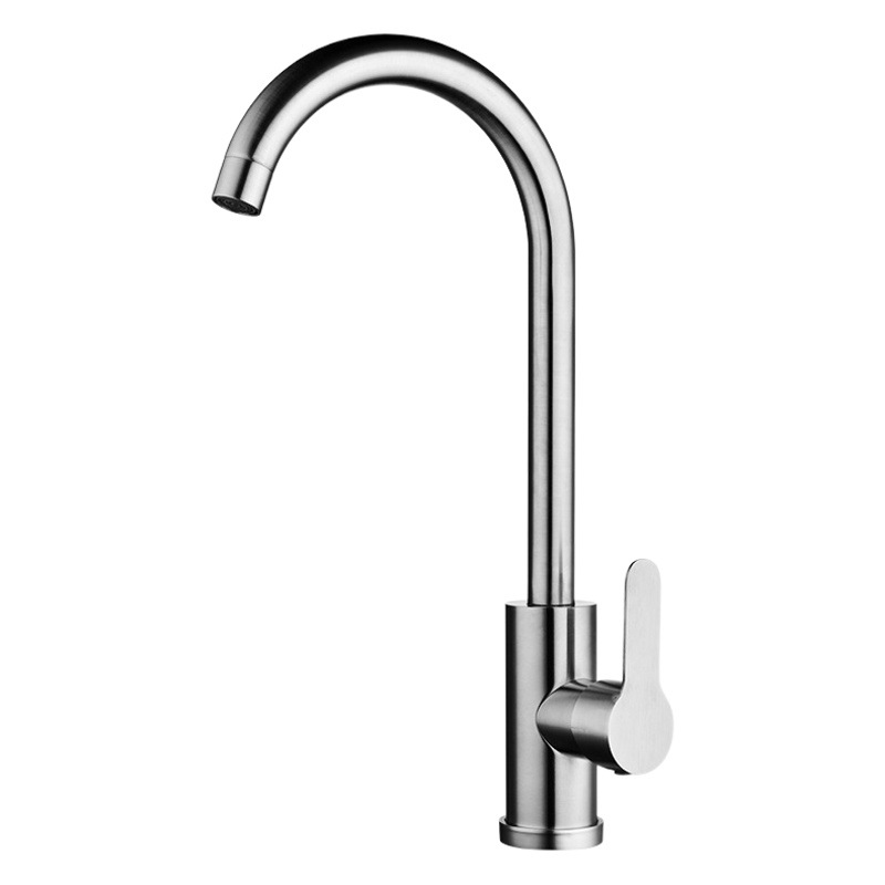 Tedile Kitchen Faucet for Home Use, Hot and Cold, 304 Stainless Steel, Washing Basin, Pressurized Showerhead, Mechanical Arm, 304 Stainless Steel