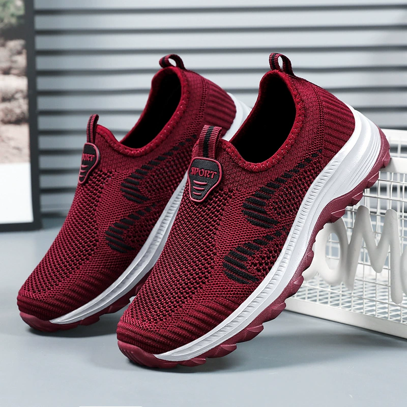 Женские прогулочные туфли, летние дышащие туфли нового дизайна, оптовая продажа, дропшиппинг, повседневная обувь для пар среднего и старшего возраста, сетчатые туфли, обувь для мам