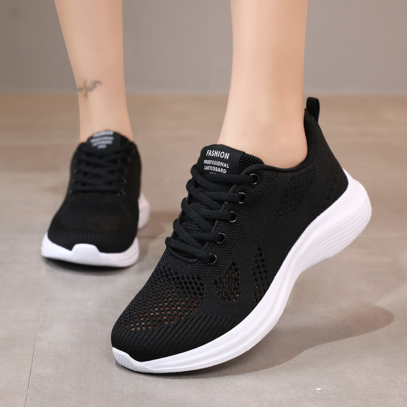 Cold-Adhesive Women's Sneakers, Spring and Summer Mesh Breathable Ultra-Light Running Shoes, Soft-Soled Mom Shoes, Fitness Shock-Absorbing Single Mesh Shoes