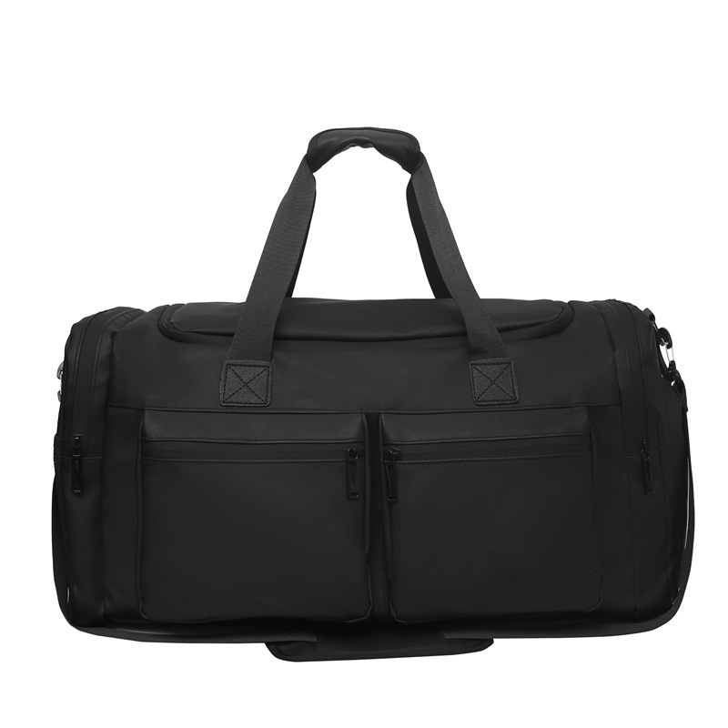 Nuevo tipo de bolsa de viaje con almacenamiento de zapatos independiente, bolsa de ejercicio simple negra, bolsa de viaje corto de gran capacidad