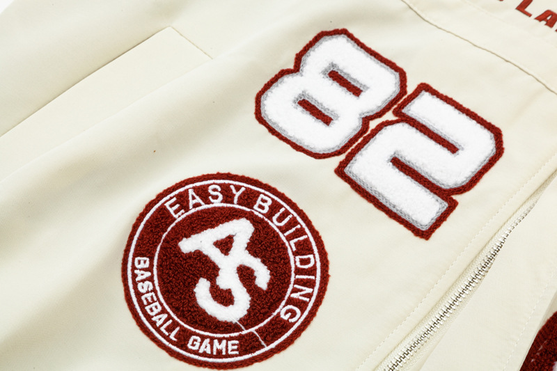 Abbigliamento maschile Gioventù Asciugamano ricamato con lettere Giacca larga ricamata Giacca casual Dopamine Colorblock da uomo e da donna Marchio di moda autunnale_voghion.com