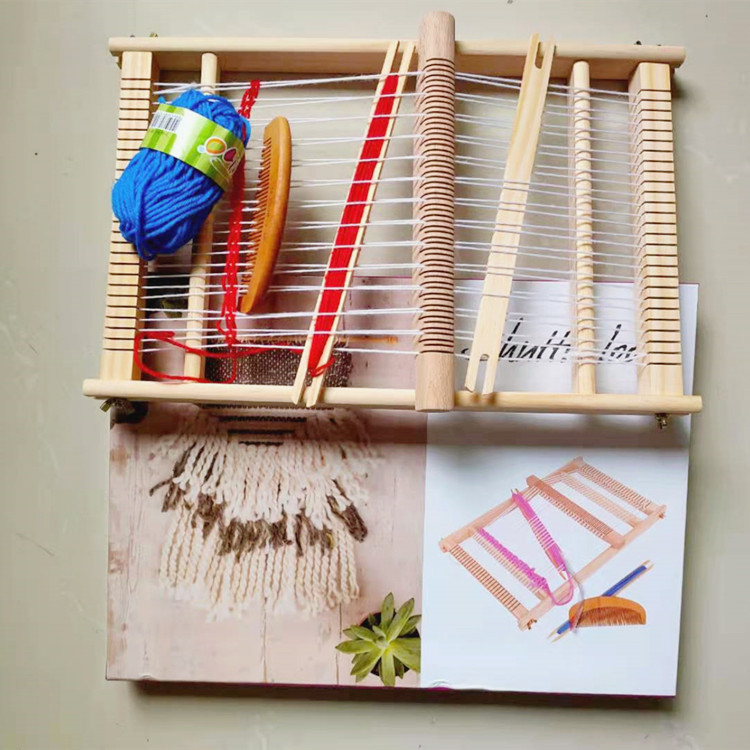 Factory direct children's large wooden multi-functional weaving machine hand-woven DIY hands-on toys