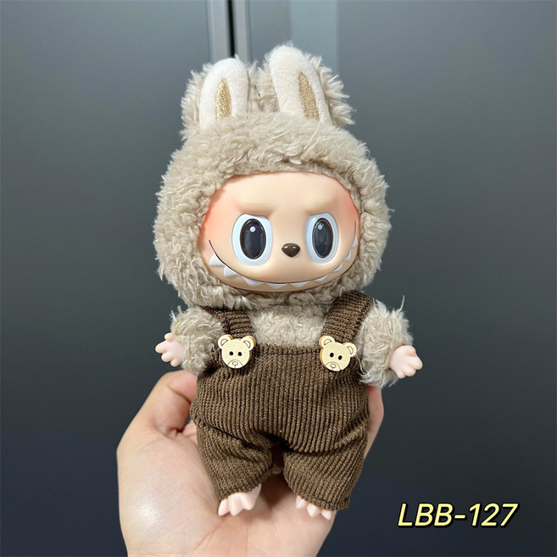 Labubu 着用可能なベビー服ビニールラブブ 17 センチメートル人形かわいいドレスアップカジュアルスーツスカートぬいぐるみ服|undefined