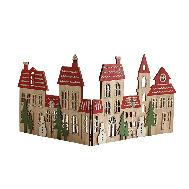 Hong Kong Heng nueva valla de madera de Navidad habitación de estilo europeo árbol de Navidad decoración de pie decoración de la ventana decoraciones de Navidad