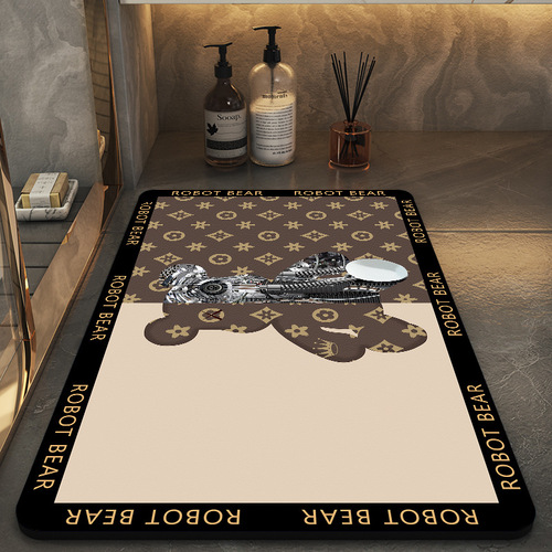 Diatom mud absorbent mat household bathroom door non-slip floor mat toilet foot mat dirt-resistant quick-drying bathroom foot mat