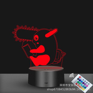(Cross-border trading), chainsaw, night light, touch lights, colorful creative table lamp, 3D, creative gift