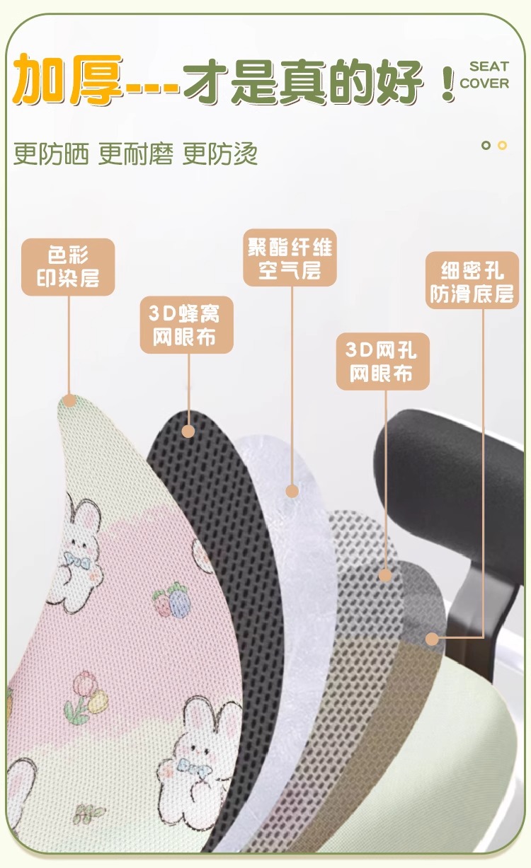 Emma Yadi Electric Car Seat Cover Sun Protection Non-Waterproof Platform Bell Battery Car Mesh Seat Cushion Cover Can Be Customized with Patterns