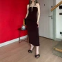 修身后开叉包臀新款连衣裙