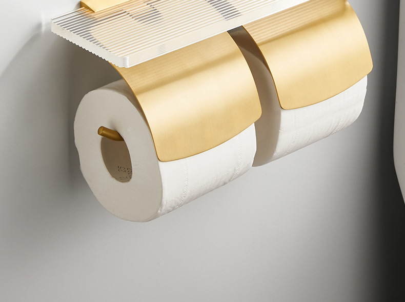 Light luxury bathroom tissue box punch-free roll paper holder toilet paper holder toilet paper box acrylic tissue holder storage undefined