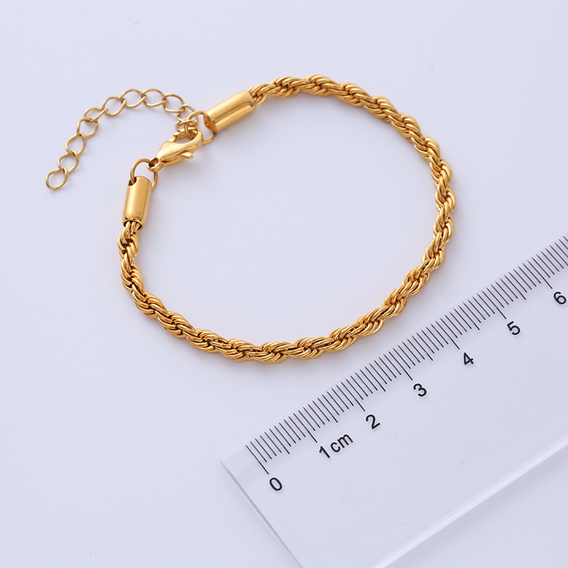 Simple Style Twist Titanium Steel Bracelets Plating Stainless Steel Bracelets