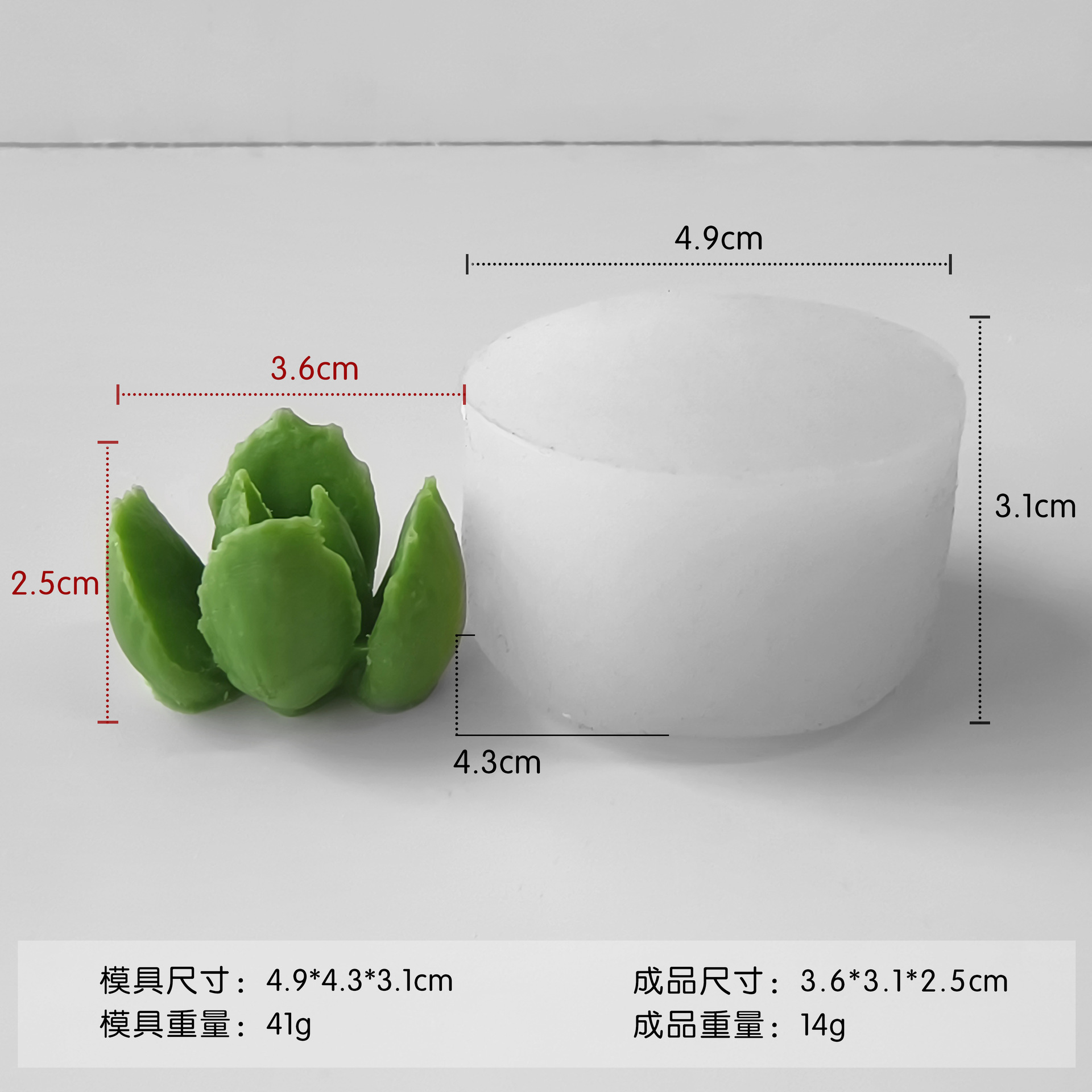 Molde de silicona de aromaterapia de cactus, taza hecha a mano, molde de vela suculente de cactus, adornos de resina de epoxi de bricolaje