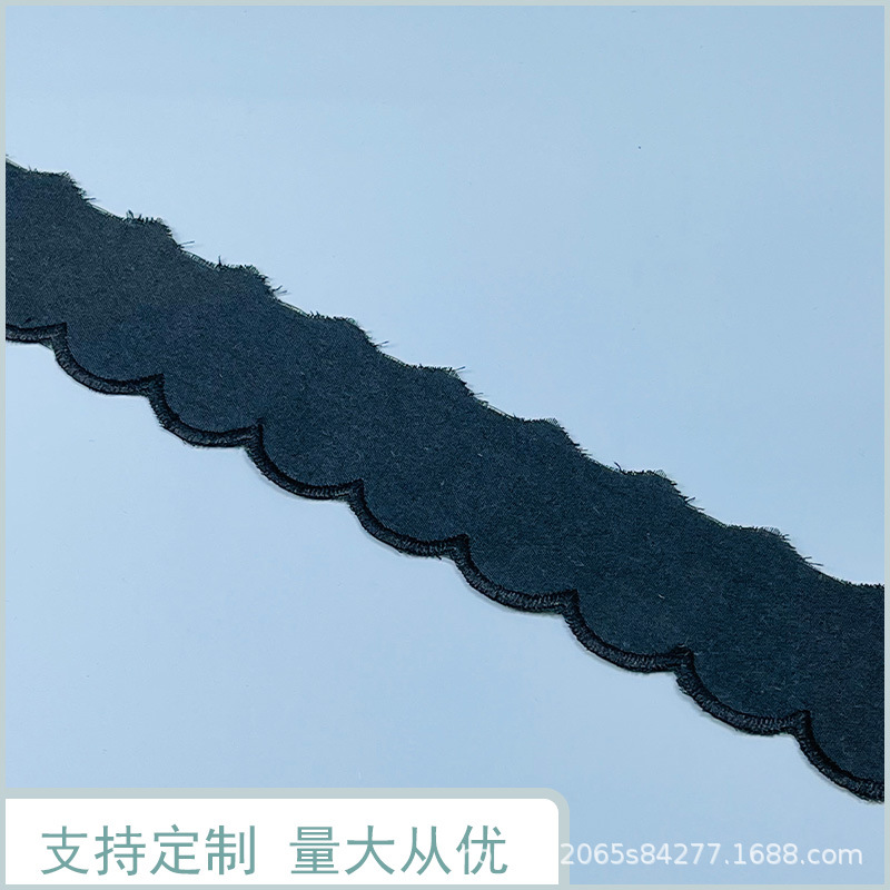 爆款波浪边刺绣棉布花边厂家直销新款热门单边花边女装服饰辅料