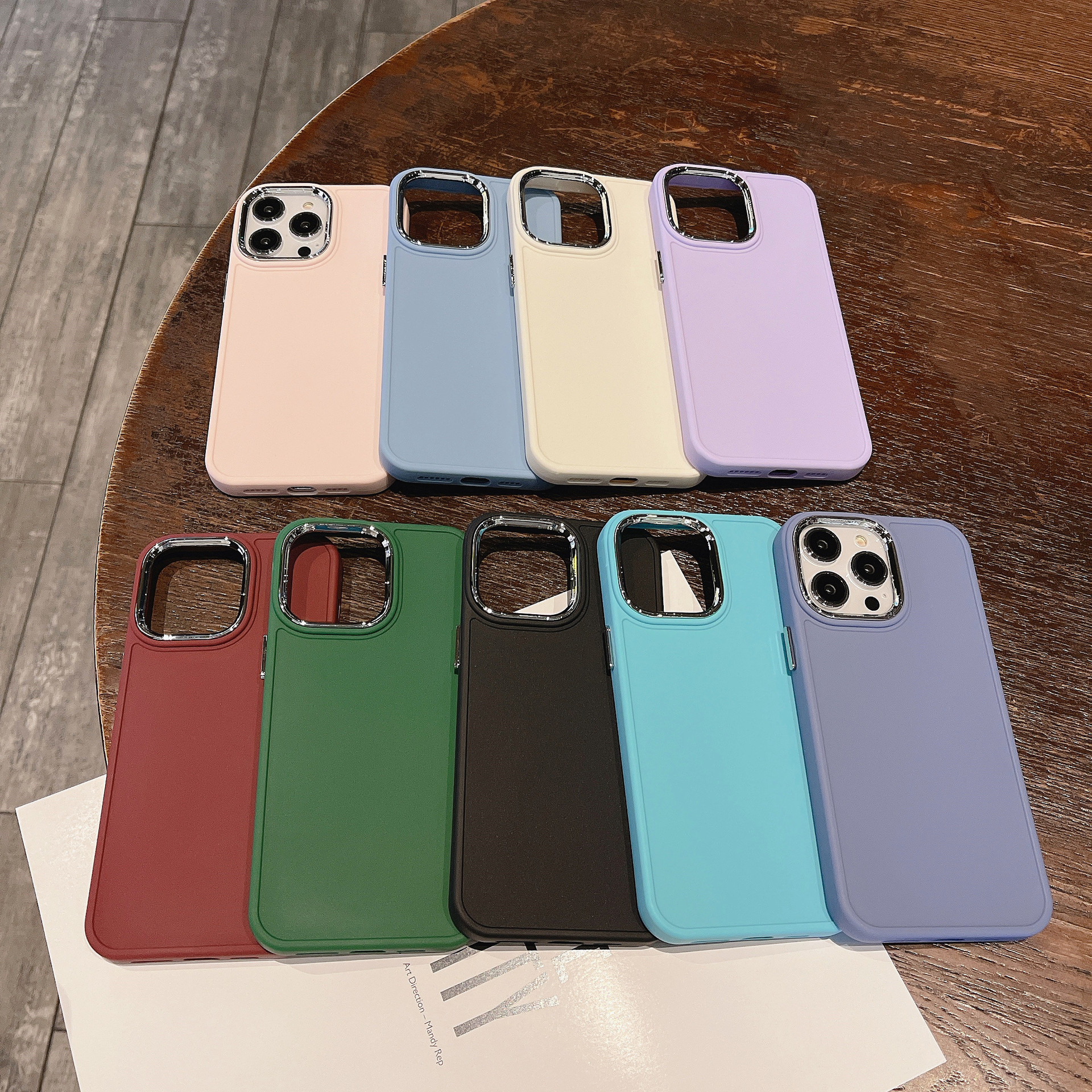 Suitable for iPhone 14 electroplated lens phone case, simple solid color, 13 Pro high-end XR soft protective case_voghion.com