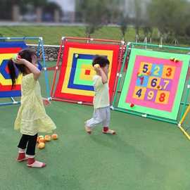 户外亲子运动投掷游戏感统器材玩具九宫格投球趣味活动体能训练架