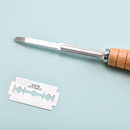 Wholesale stainless steel curved bread scoring knife, dough dividing scraper, European baguette scoring knife, baking beauty knife