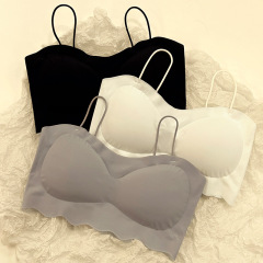 Undergarment for Girls - Ice Silk Developmental Period Student Teenage Girls - Binding Bra - Shockproof - Makes Small Breasts Look Bigger - U-shaped Bralette Backless Bra
