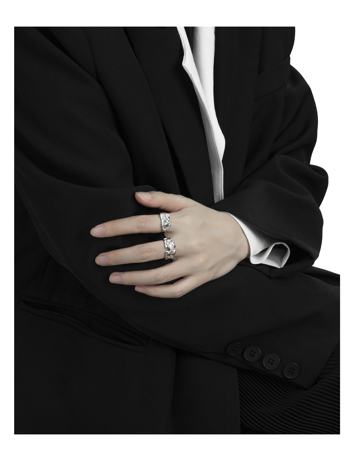 Fashion Geometric Copper Plating Zircon Open Ring