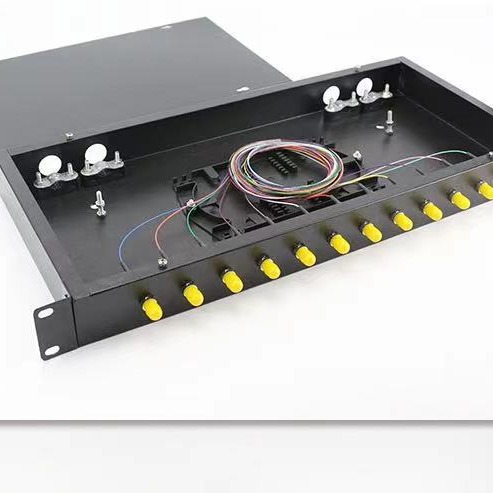 机架式12口SC LC光纤盒 光纤终端盒 SC光纤接续盒 光钎熔接盒方口