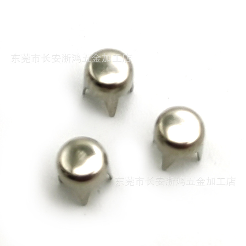 4mm 铜胚 圆形平头抓丁 圆型平头爪珠 铜本色爪 批发服装五金辅料