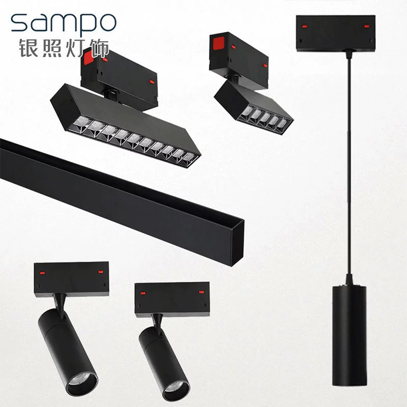 Светодиодный рельсовый прожектор 8W16W30W, прожектор для магазина одежды, коммерческий яркий свет, противоударный, высокое напряжение, 220 В, умный свет