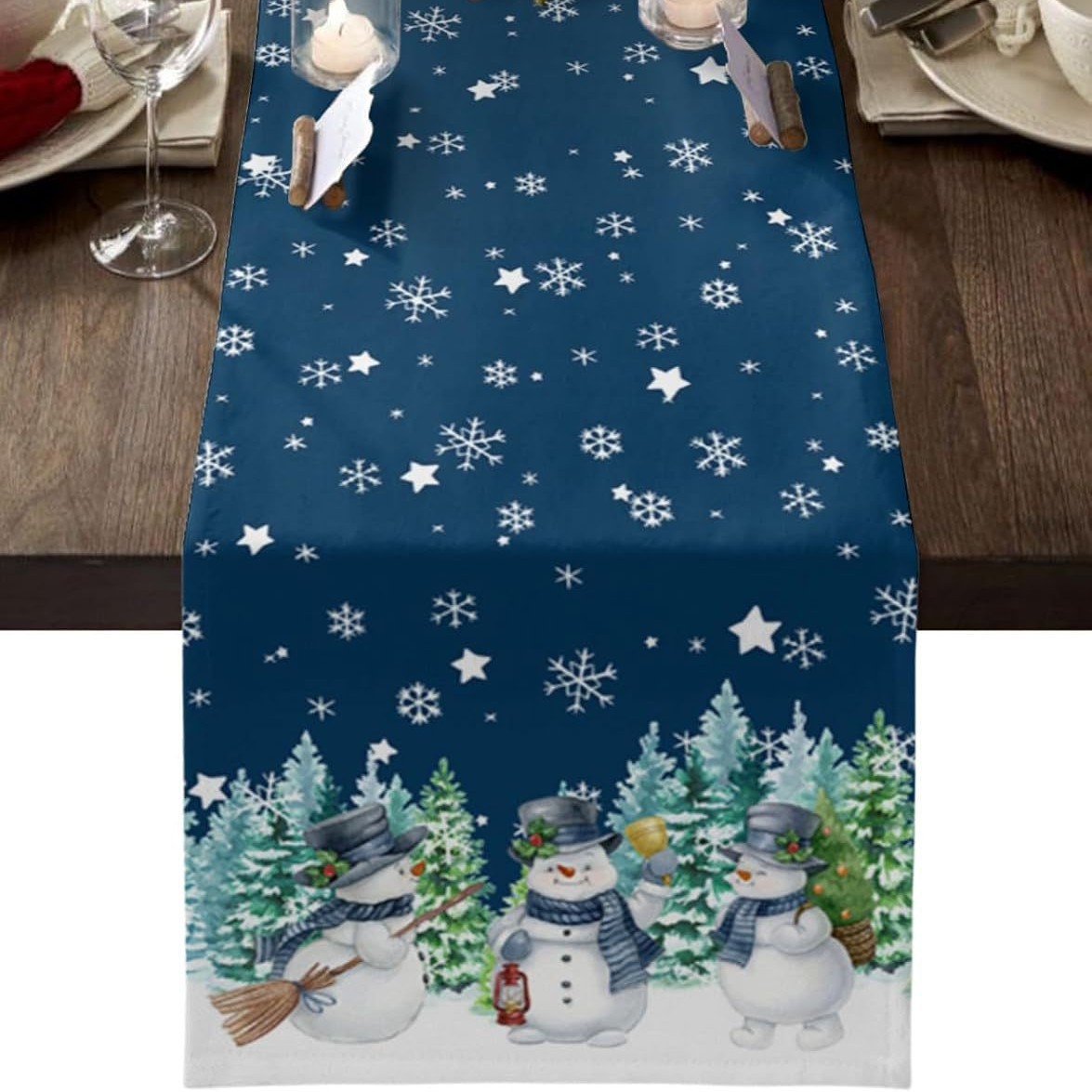 Amazon nueva bandera de mesa de Santa Claus blanca mesa de té de Navidad sala de estar dormitorio mesa de decoración de fondo