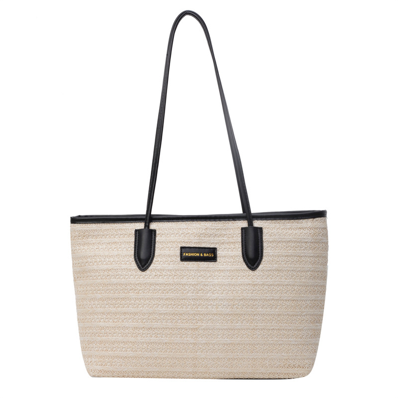 Paja trenzada bolsa de vacaciones mujeres 2026 nueva moda playa trenzada bolsa de hombro de gran capacidad de transporte universal bolsa de mano image 8
