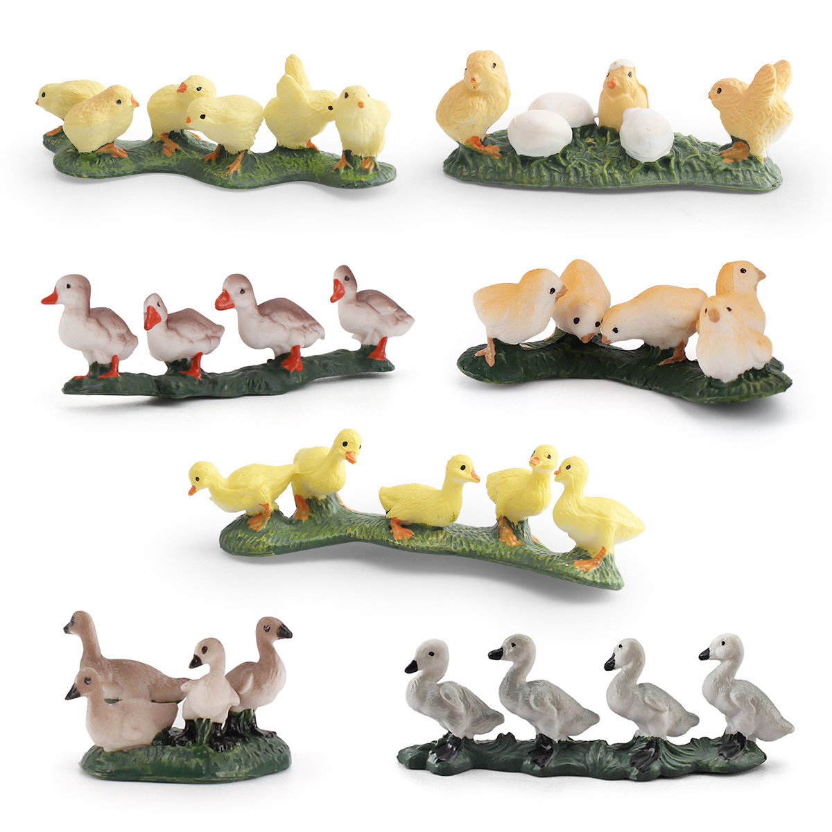 Simulación transfronteriza de granja aves de corral modelo de animales de niños cognición mini-pantalones decoración estática juguetes de decoración