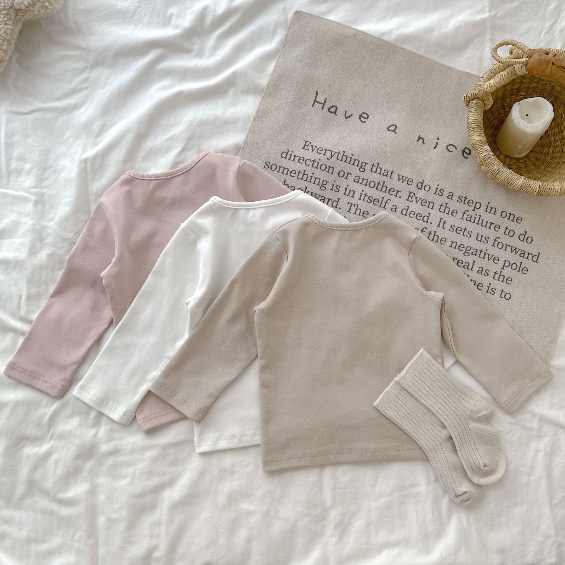 Simple Style Solid Color Cotton Baby Clothing Sets display picture 6
