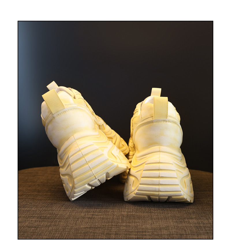 Giày sneaker nữ đế dày tăng chiều cao lưới thoáng khí phong cách daddy — Bạc trắng chi tiết 19