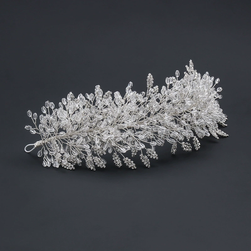 Белый кристаллический браслет, бусинный браслет, украшение для волос для невесты, европейский стиль, свадебные принадлежности, оптовая торговля
