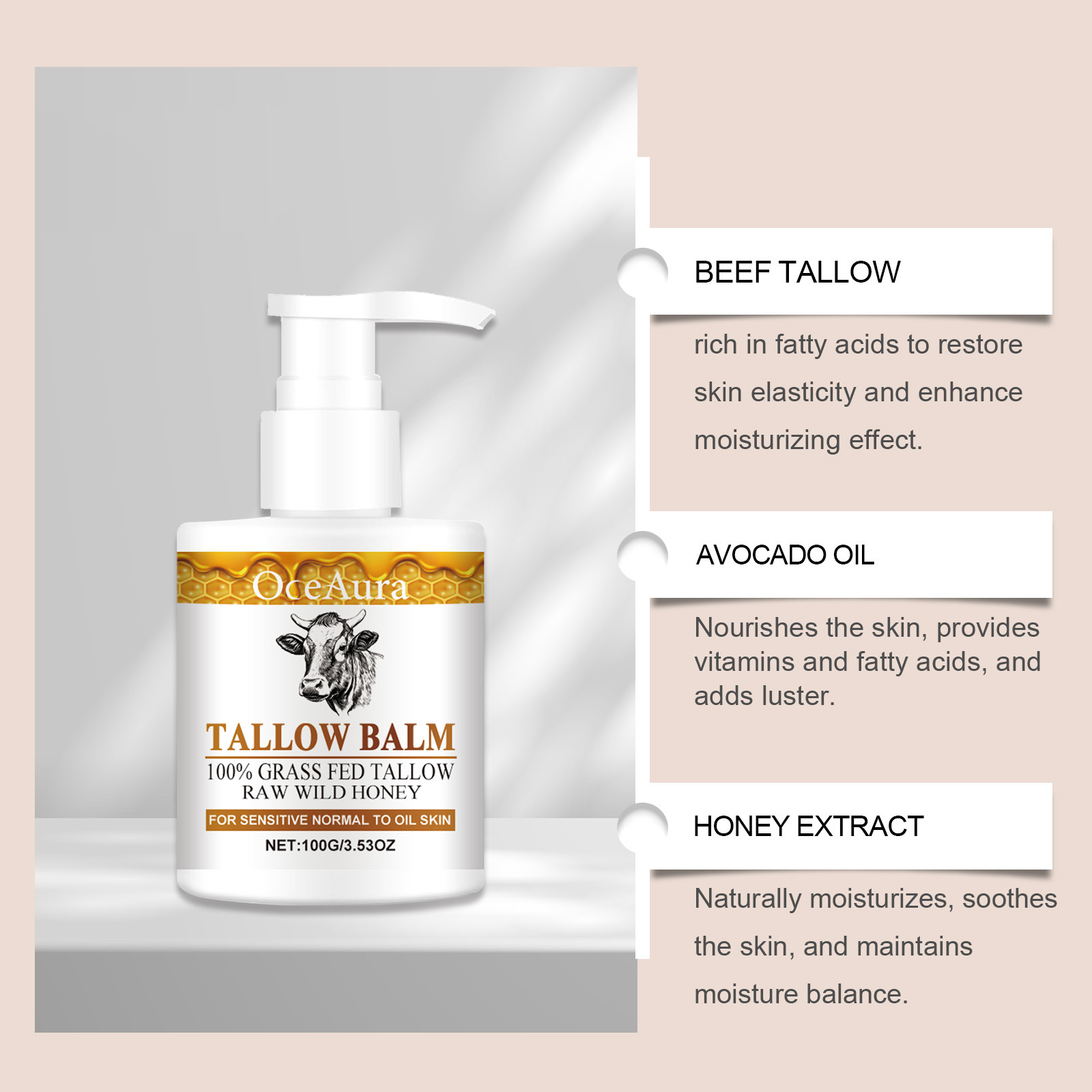 OCEAURA Honey Butter Moisturizer, Skin Hydrating Refreshing Body Moisturizer_voghion.com