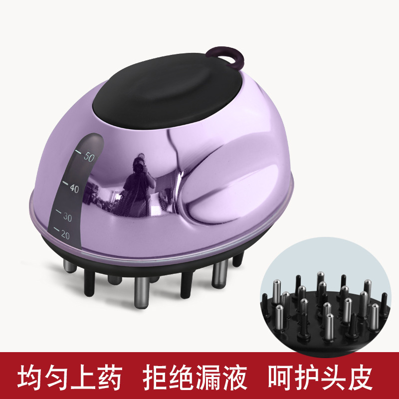 新製品の導液櫛の頭の皮に薬を入れます。ミニマッサージ櫛のミノに薬を入れます。|undefined